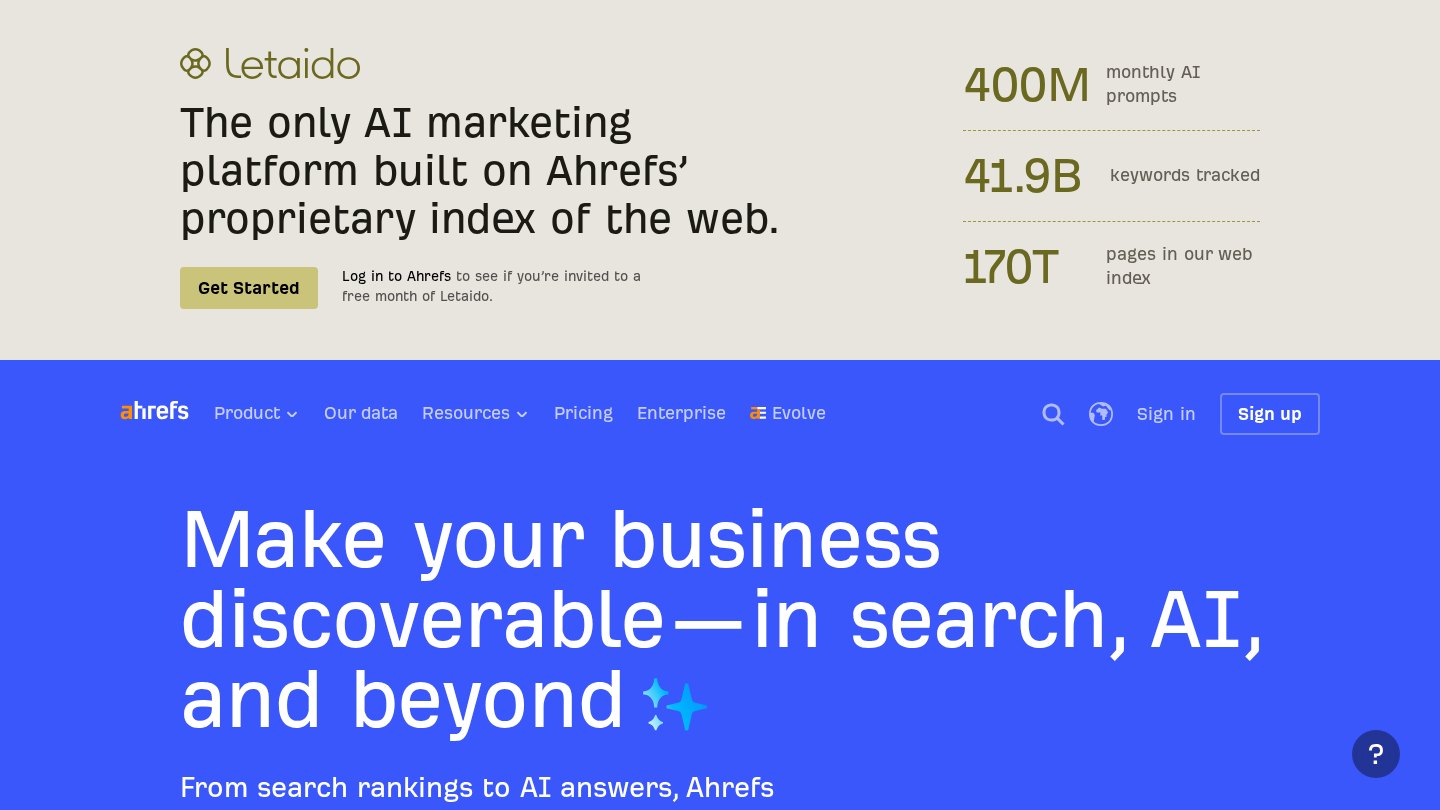 Ahrefs official website