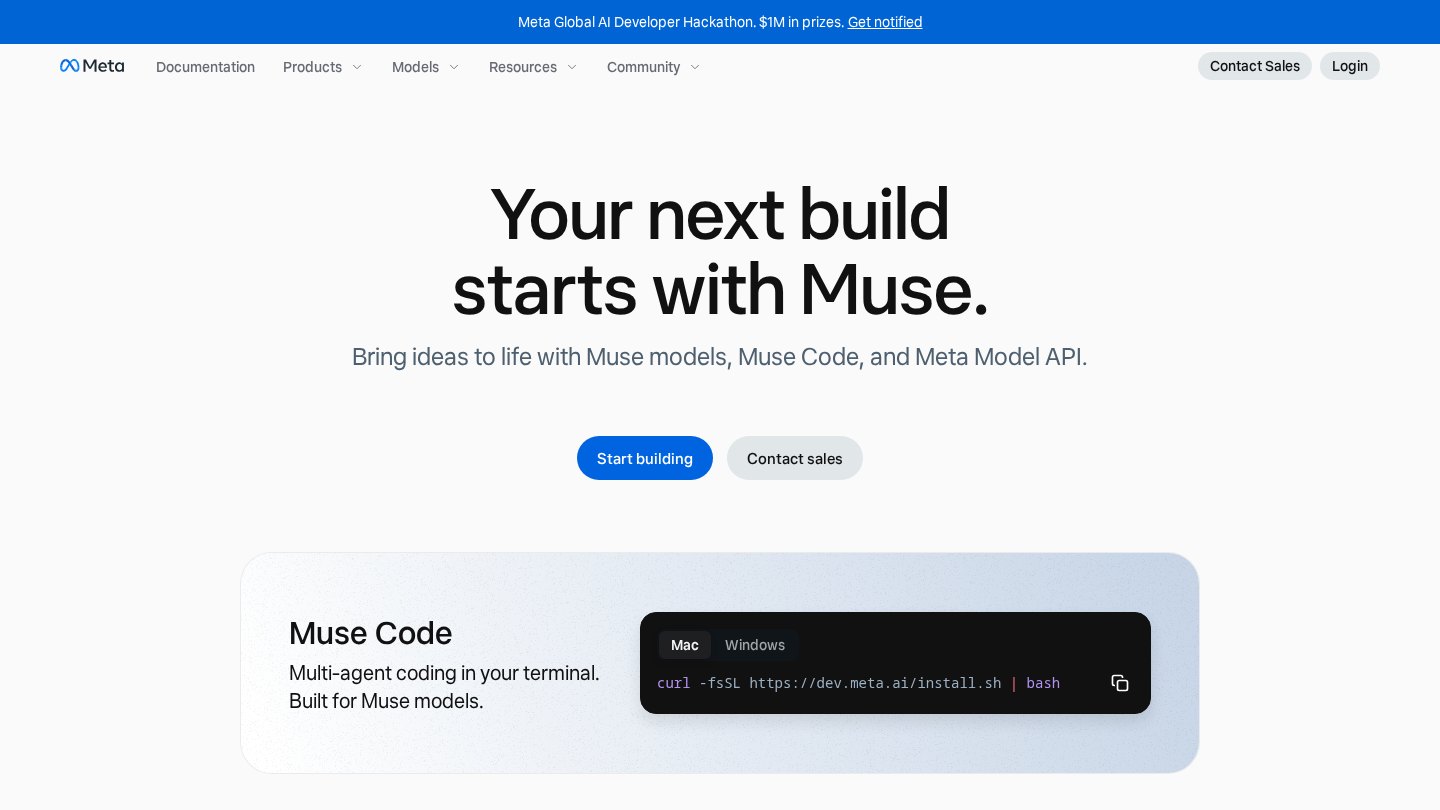 Llama (Meta) official website