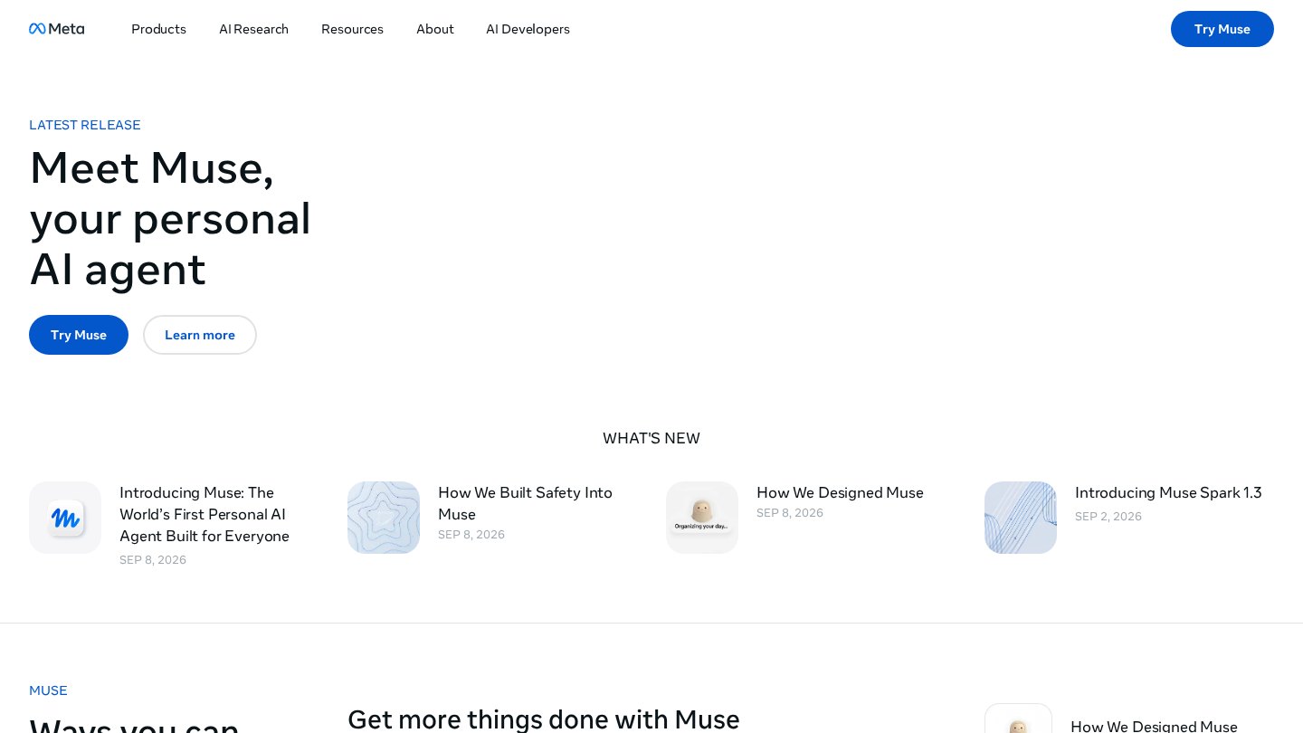 Meta official website